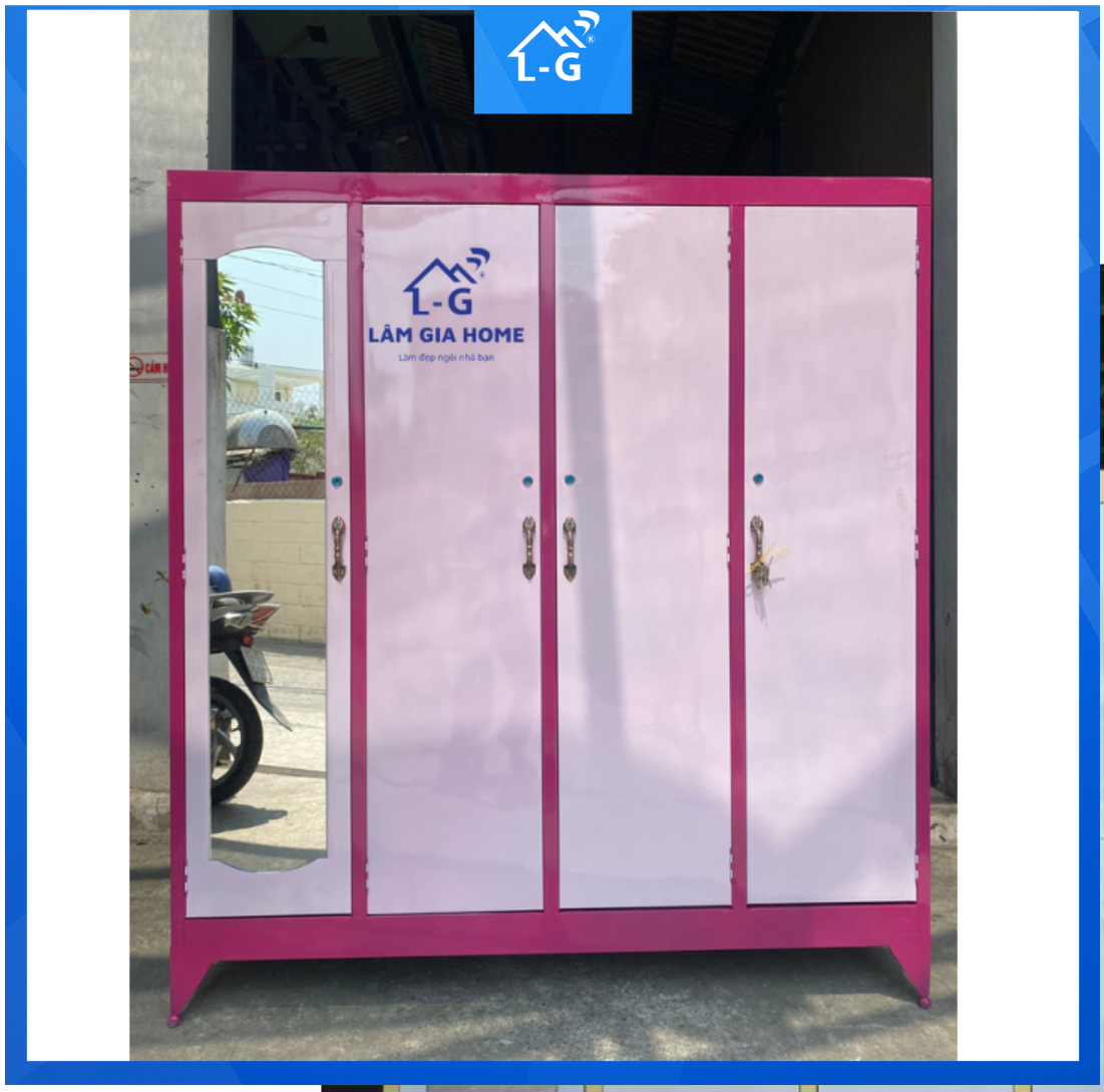 TỦ SẮT SƠN DẦU 4 CÁNH 1M8X1M6X45CM